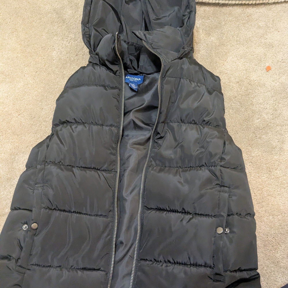 Arizona Black Puffer Vest with Hood